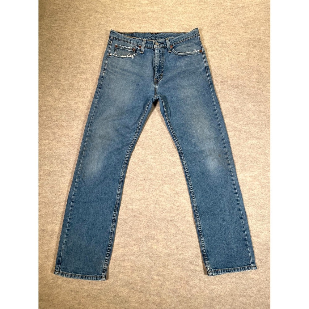 Levi's 505 Jeans Mens 32x30 Blue Denim Cotton Medium Wash Mid Rise Straight Leg